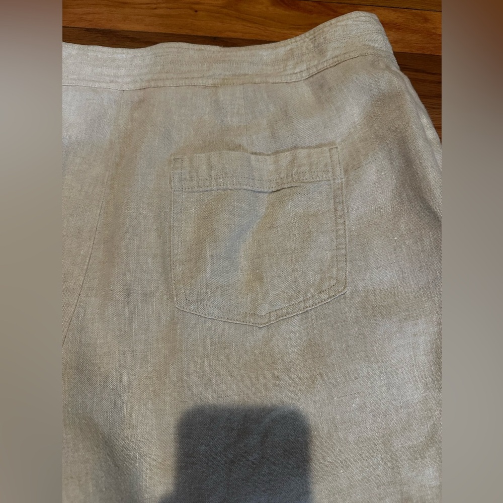 Boden Women’s Light Beige Natural Linen Shorts Sz 12 - Picture 5 of 9